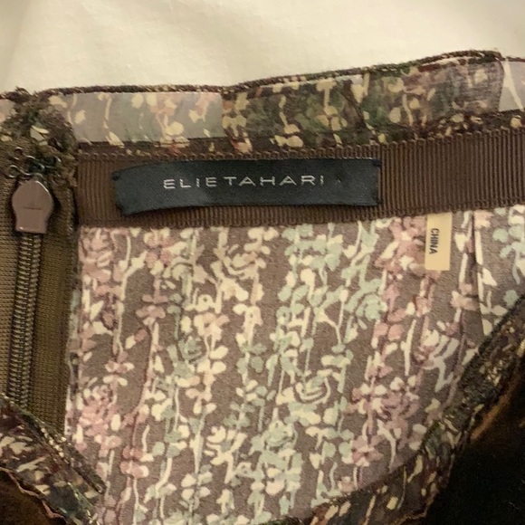 Elie Tahari Pleated Gauzy Silk Skirt with Ribbon Waist - Picture 4 of 8